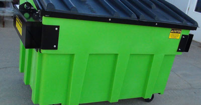 Front load plastic dumpster