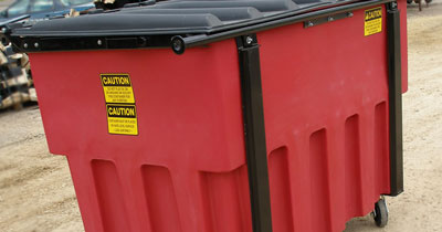 Rear load plastic dumpster