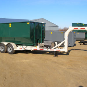 gooseneck roll-off trailer with dumpster