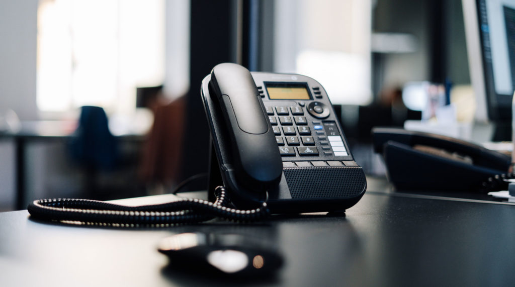 business phone on desk