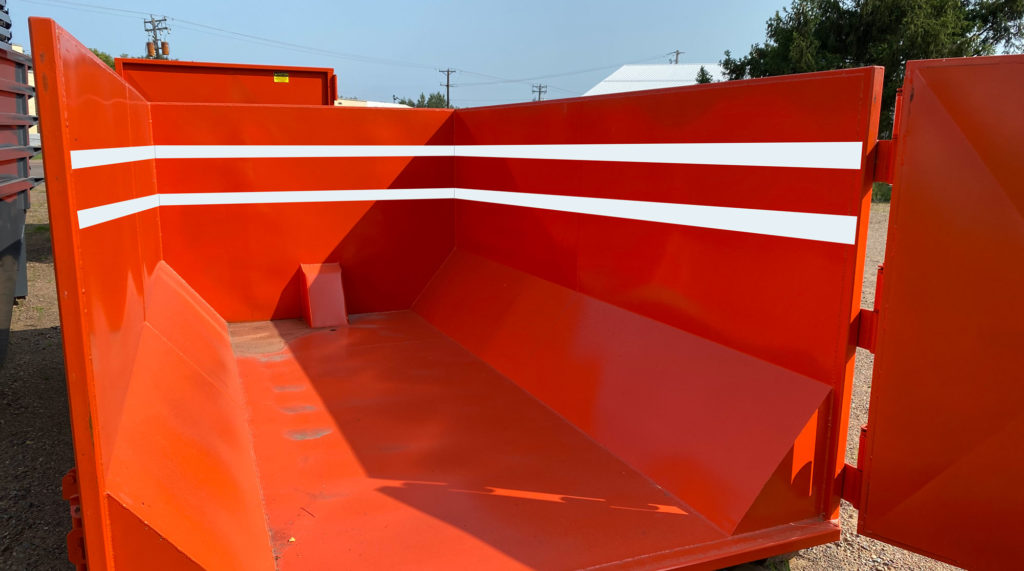 dumpster with fill lines