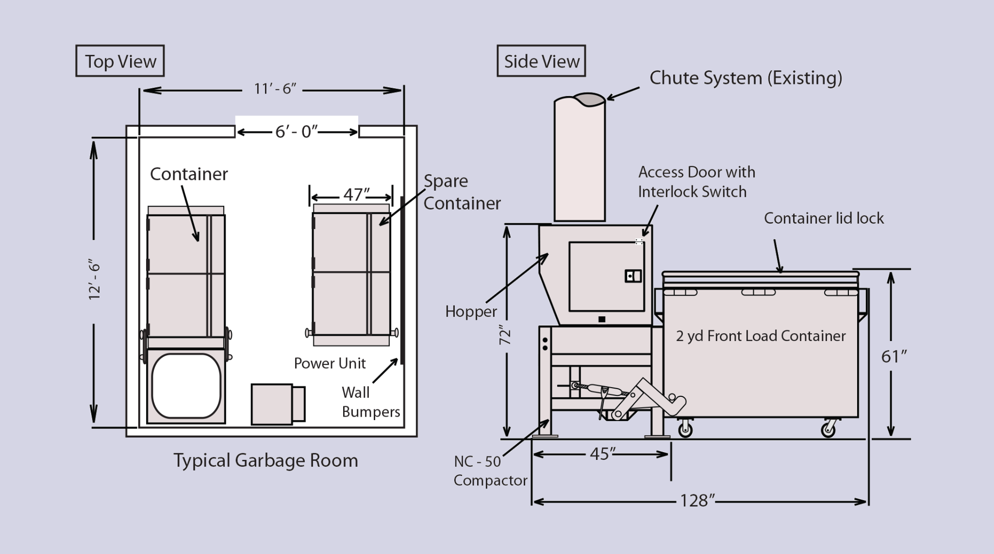 garbage for loft living room