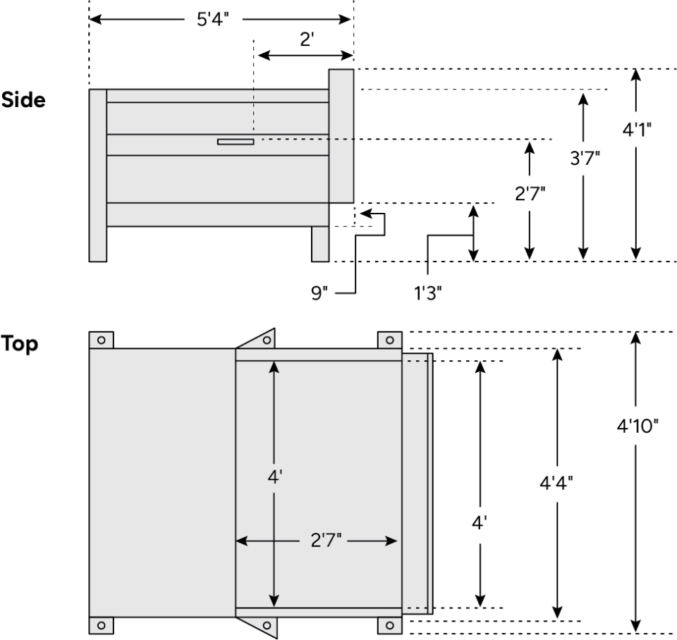 A schematic of the NC-100 stationary compactor.