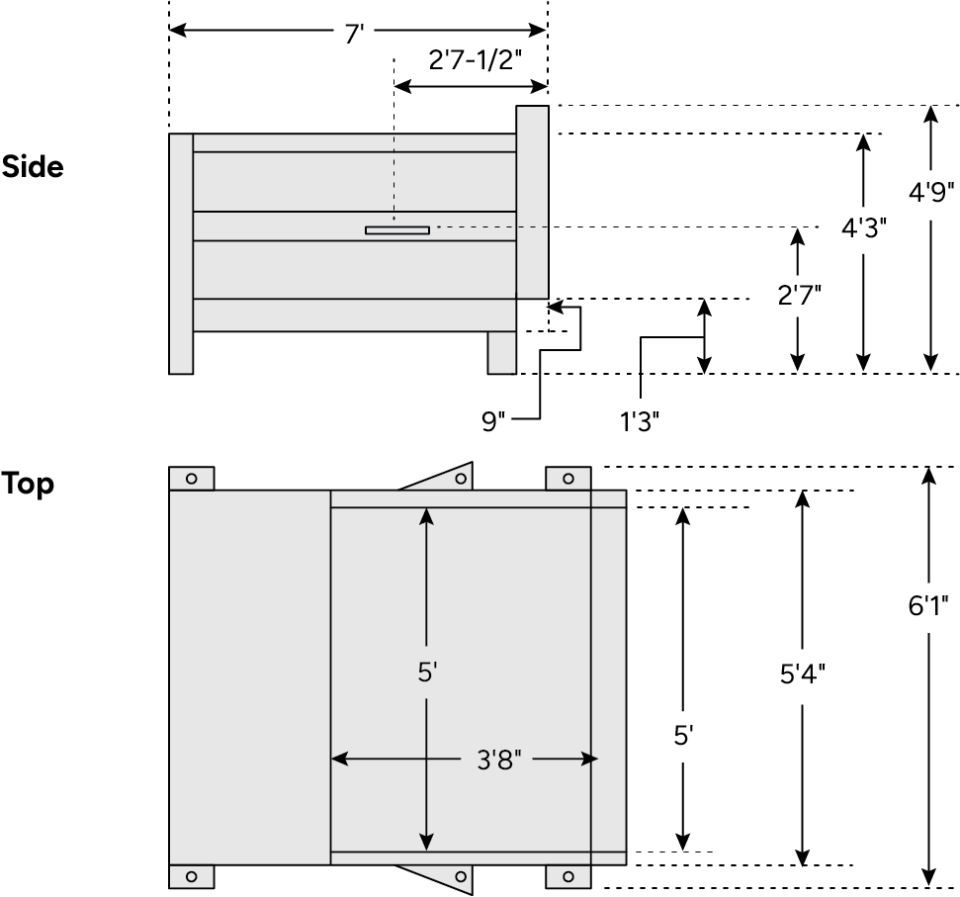 A schematic of the NC-200 stationary compactor.