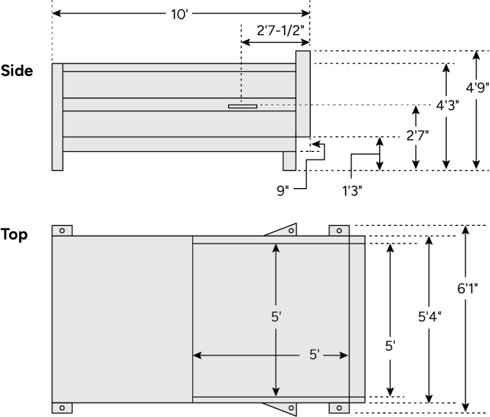 A schematic of the NC-300 stationary compactor.