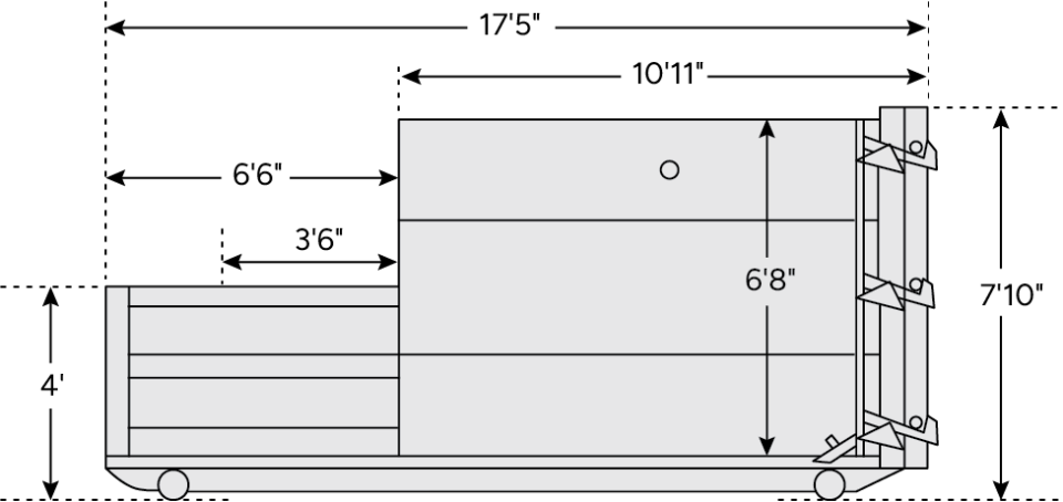 A schematic of the NSC200-15 self-contained compactor.