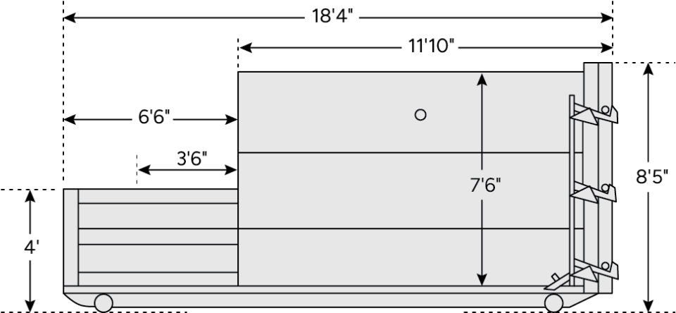 A schematic of the NSC200-20 self-contained compactor.
