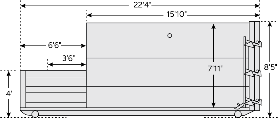 A schematic of the NSC200-30 self-contained compactor.