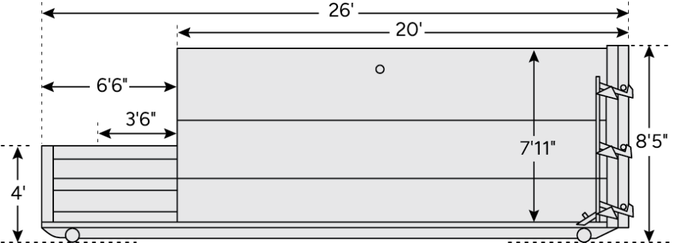 A schematic of the NSC200-40 self-contained compactor.
